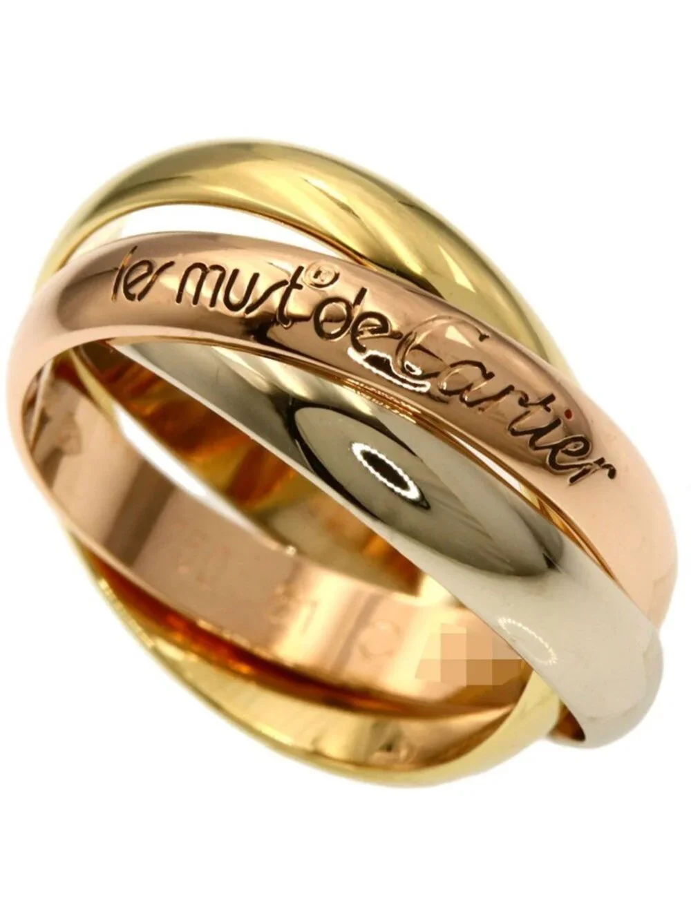 Cartier Trinity 51 Ring 18k Yellow Gold 18k Pink White